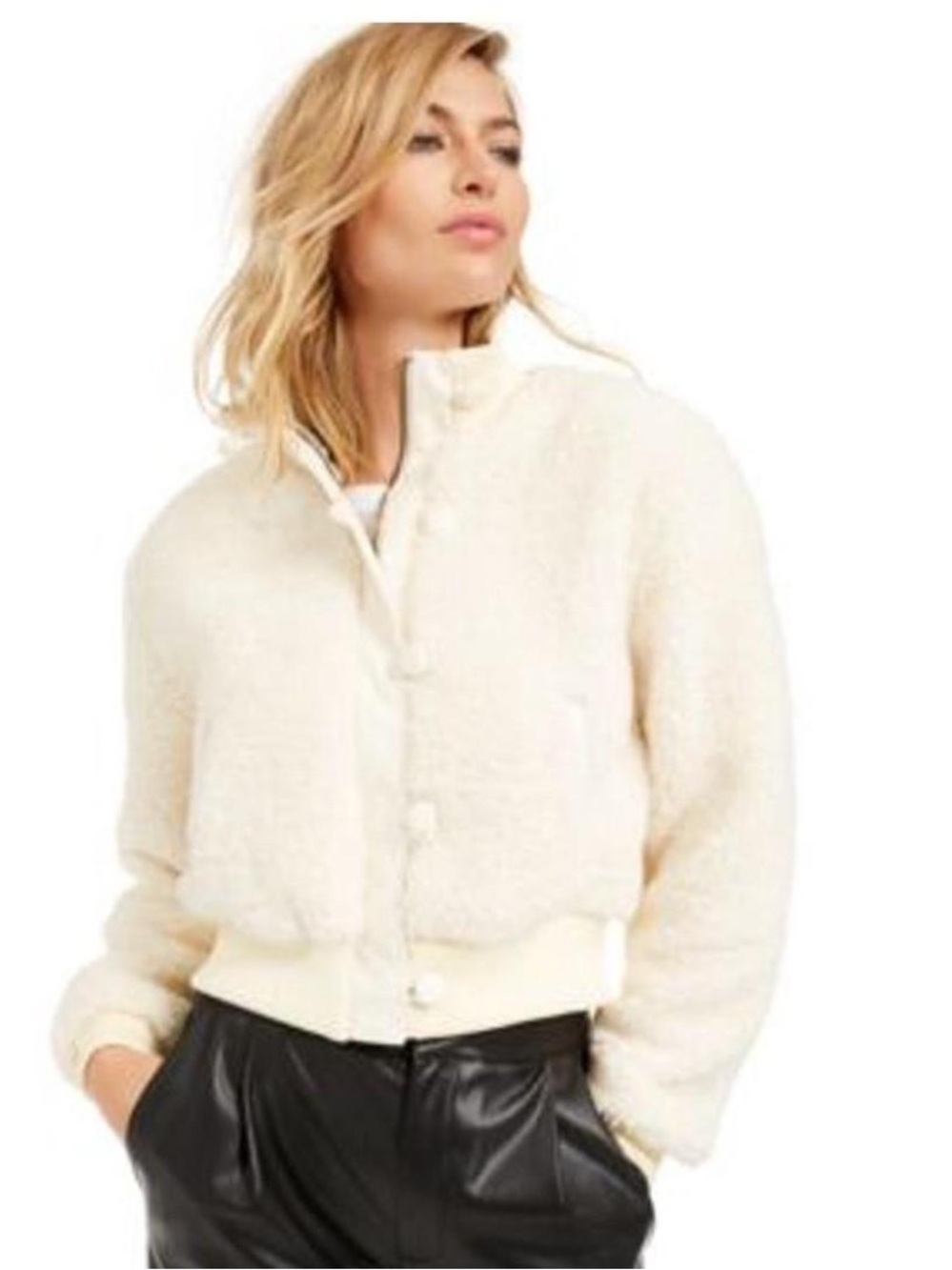 Women's Cream Teddy Zip Jacket (Blue Tilley x BARlll )